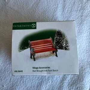 Dept 56 Red Wrought Iron Park Bench Department 56